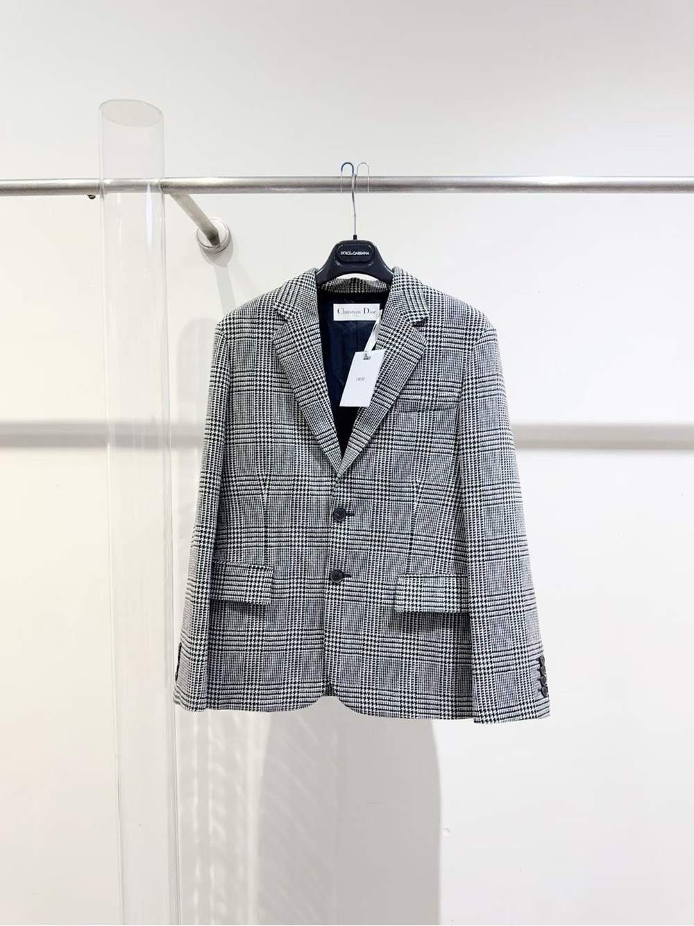 🚩steal Dior Black & White Glen Plaid Sport Coat